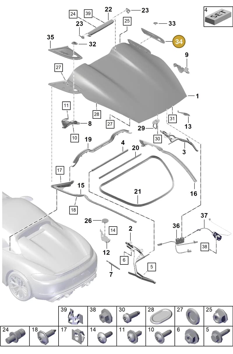 98151217203OK1 — Porsche Boxster Spyder (2019-2020) diagram p54803050, position 34