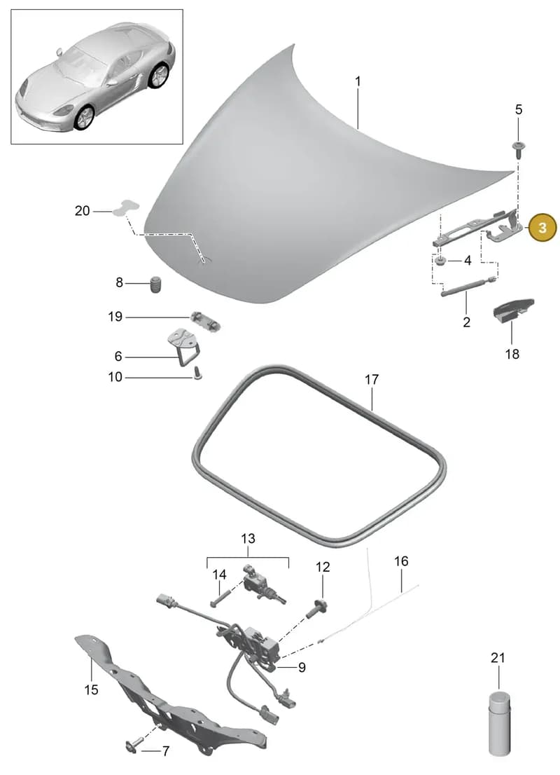 98151255108 — Porsche Cayman (2016-2019) diagram p50803000, position 3