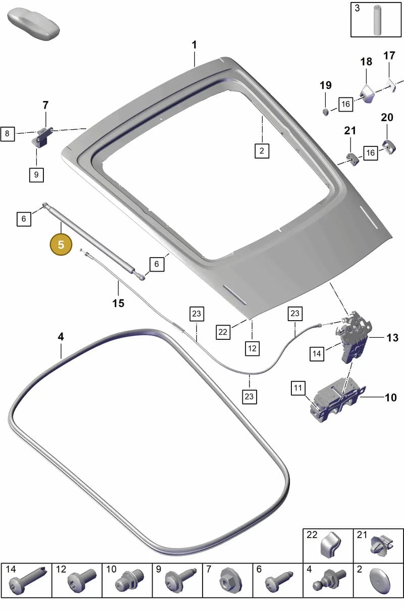 98151255180 — Porsche Cayman (2019-2022) diagram p55803050, position 5