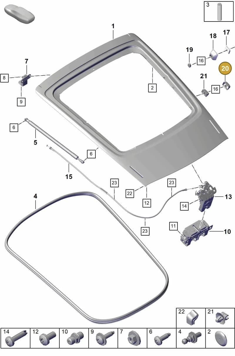 98151289300 — Porsche Cayman (2019-2022) diagram p55803050, position 20