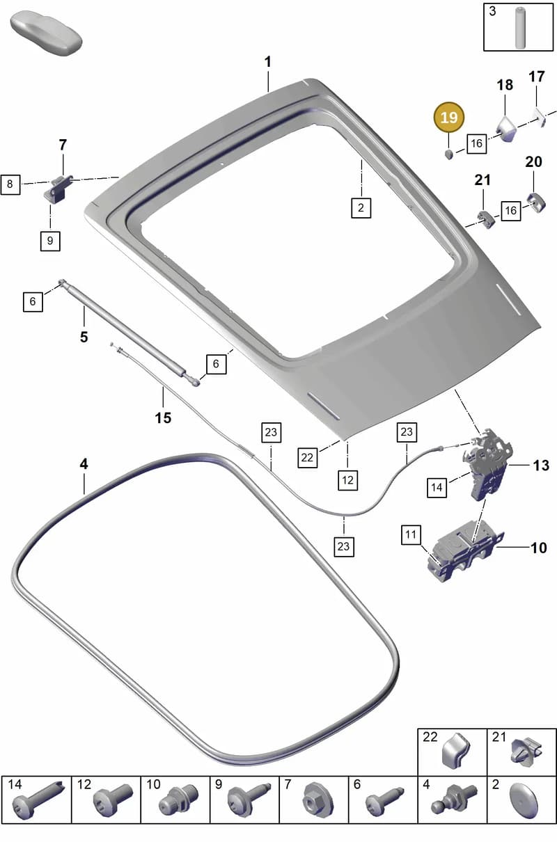 98151289500 — Porsche Cayman (2019-2022) diagram p55803050, position 19