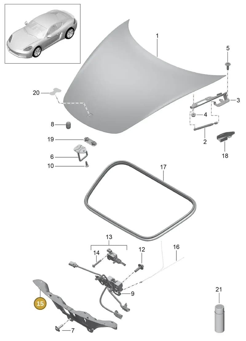 98151289700 — Porsche Cayman (2016-2019) diagram p50803000, position 15