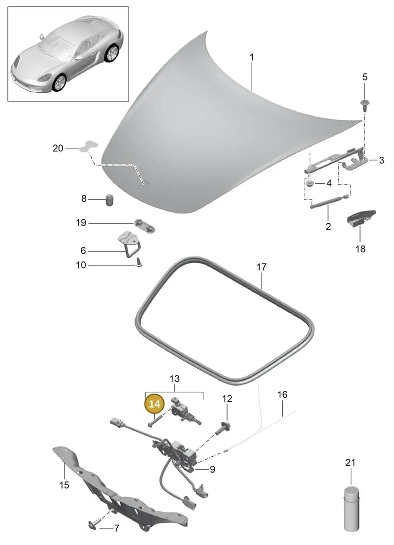 98151289900 — Porsche Cayman (2016-2019) diagram p50803000, position 14