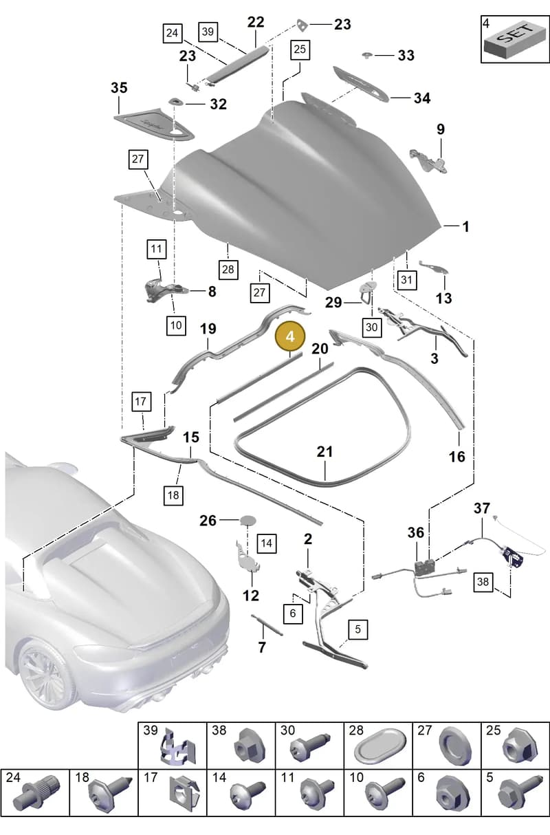 98151464302 — Porsche Boxster Spyder (2019-2020) diagram p54803050, position 4