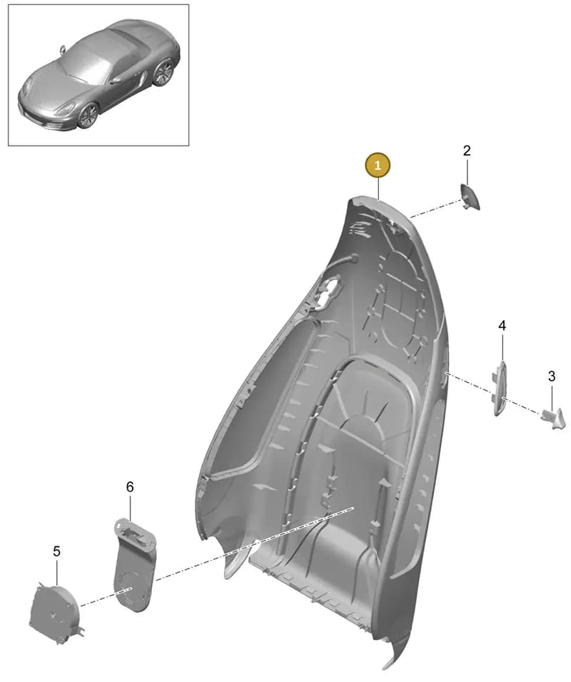 981521304001E0 — Porsche Boxster (2012-2016) diagram p39817004, position 1