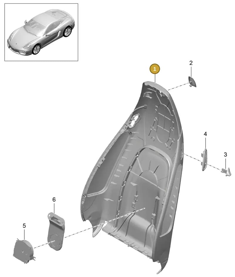 981521304001E0 — Porsche Cayman (2013-2016) diagram p40817004, position 1