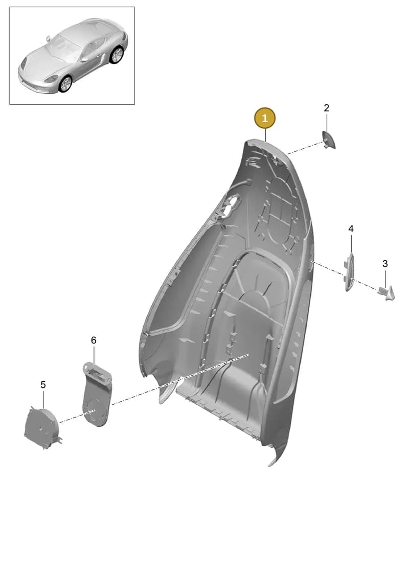 981521304001E0 — Porsche Cayman (2016-) diagram p50817004, position 1