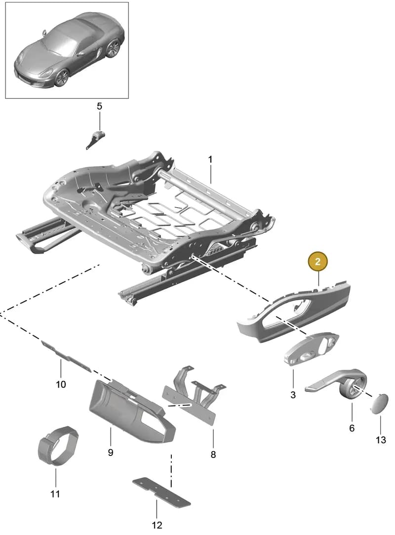 981521325001E0 — Porsche Boxster (2012-2016) diagram p39817008, position 2