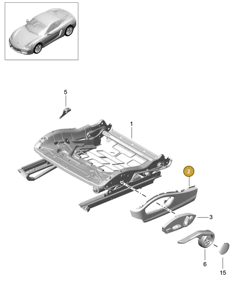 981521325001E0 — Porsche Cayman (2013-2016) diagram p40817008, position 2