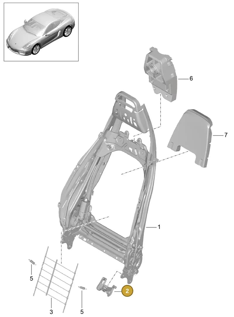 981521325001E0 — Porsche Cayman (2013-2016) diagram p40817021, position 2