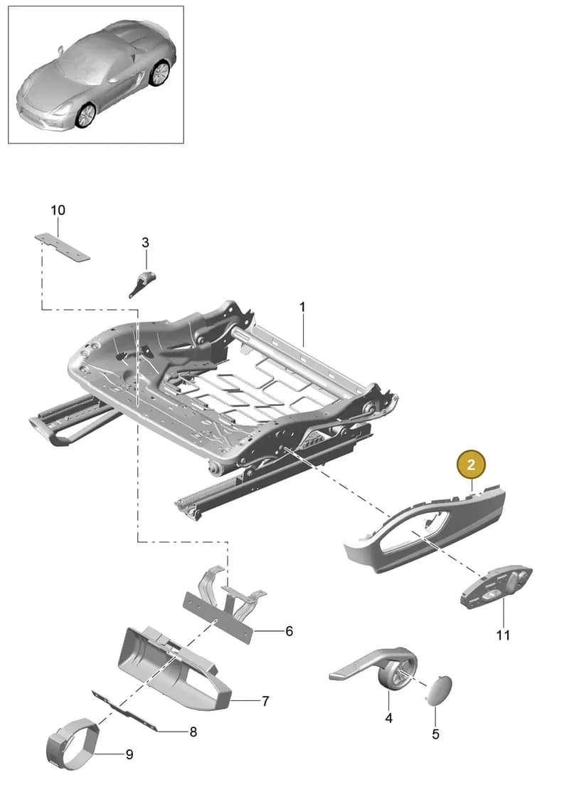 981521325001E0 — Porsche Boxster Spyder (2015-2016) diagram p46817023, position 2