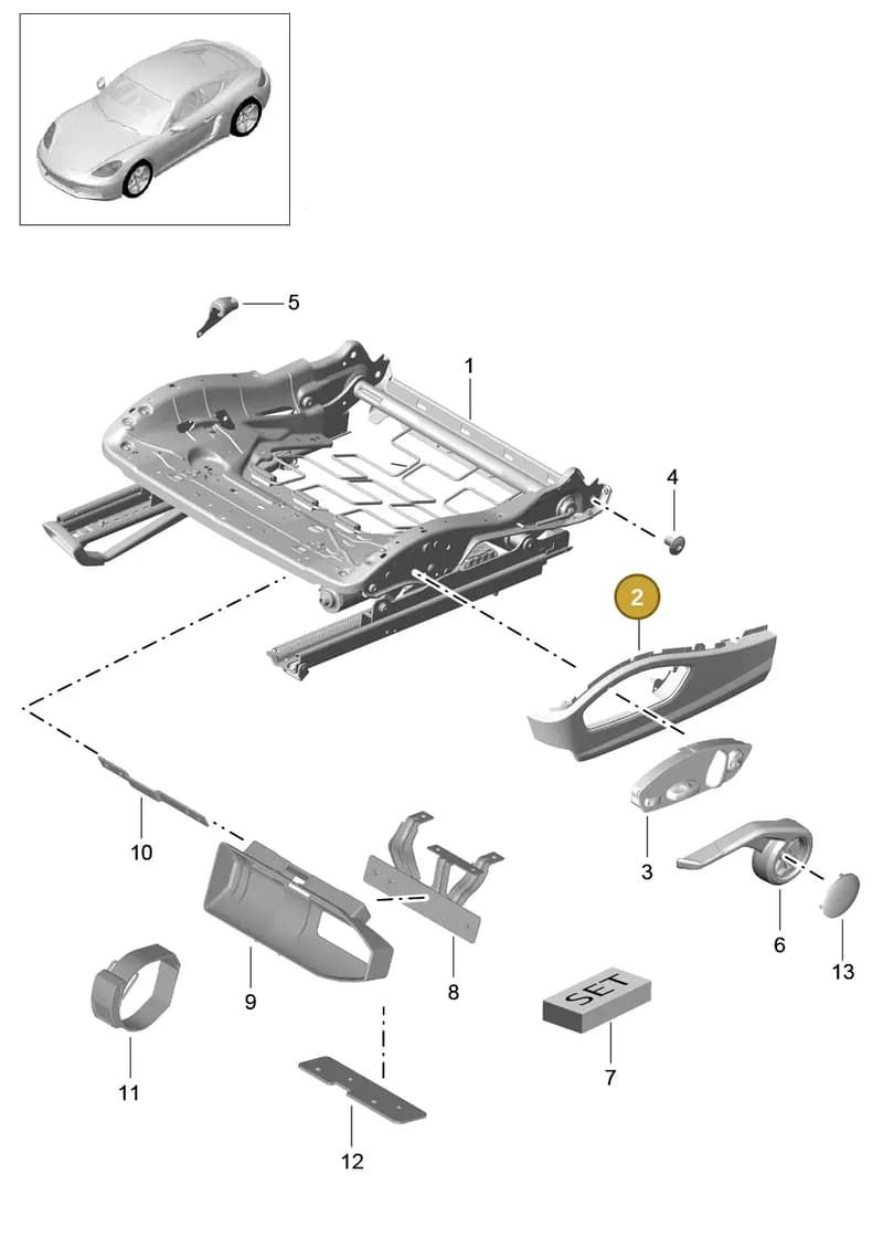981521325001E0 — Porsche Cayman (2016-) diagram p50817008, position 2