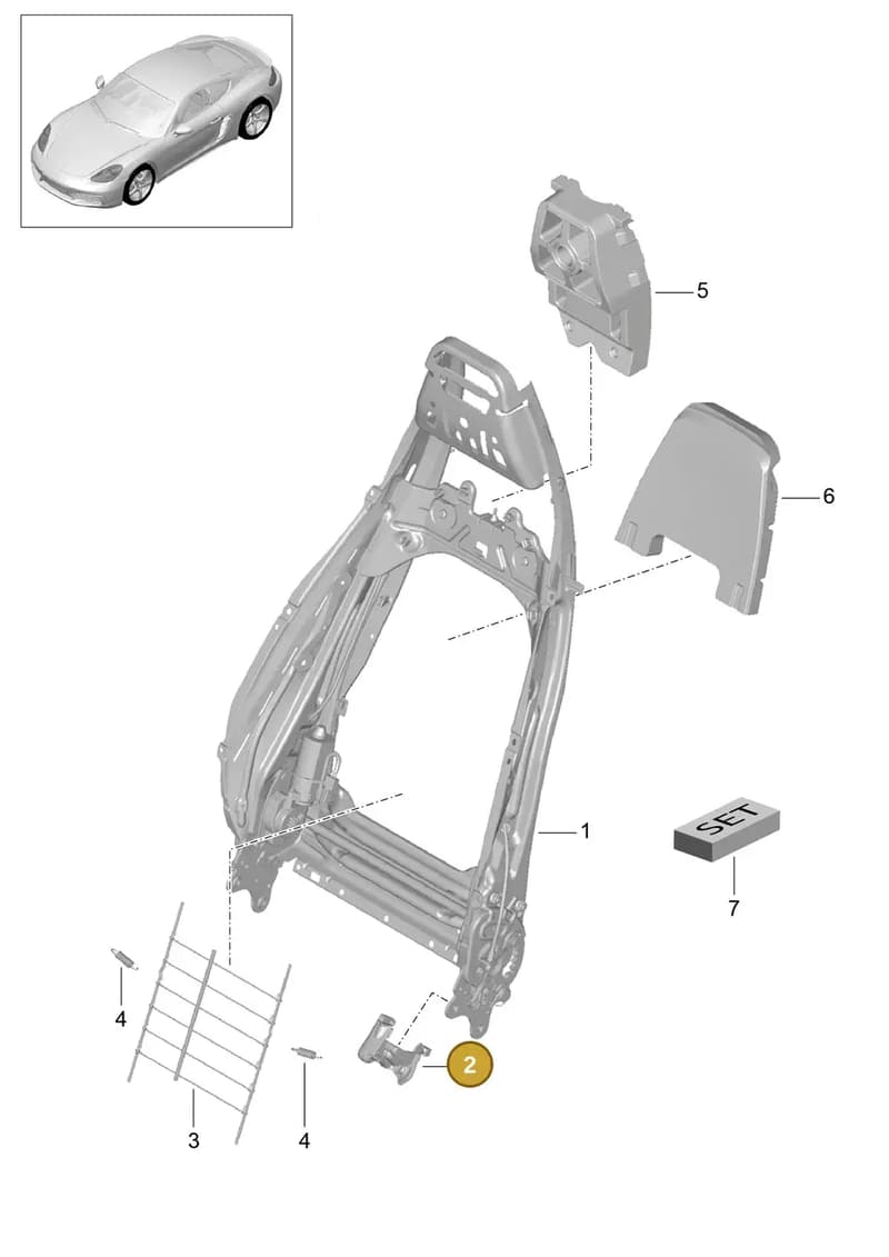 981521325001E0 — Porsche Cayman (2016-) diagram p50817021, position 2