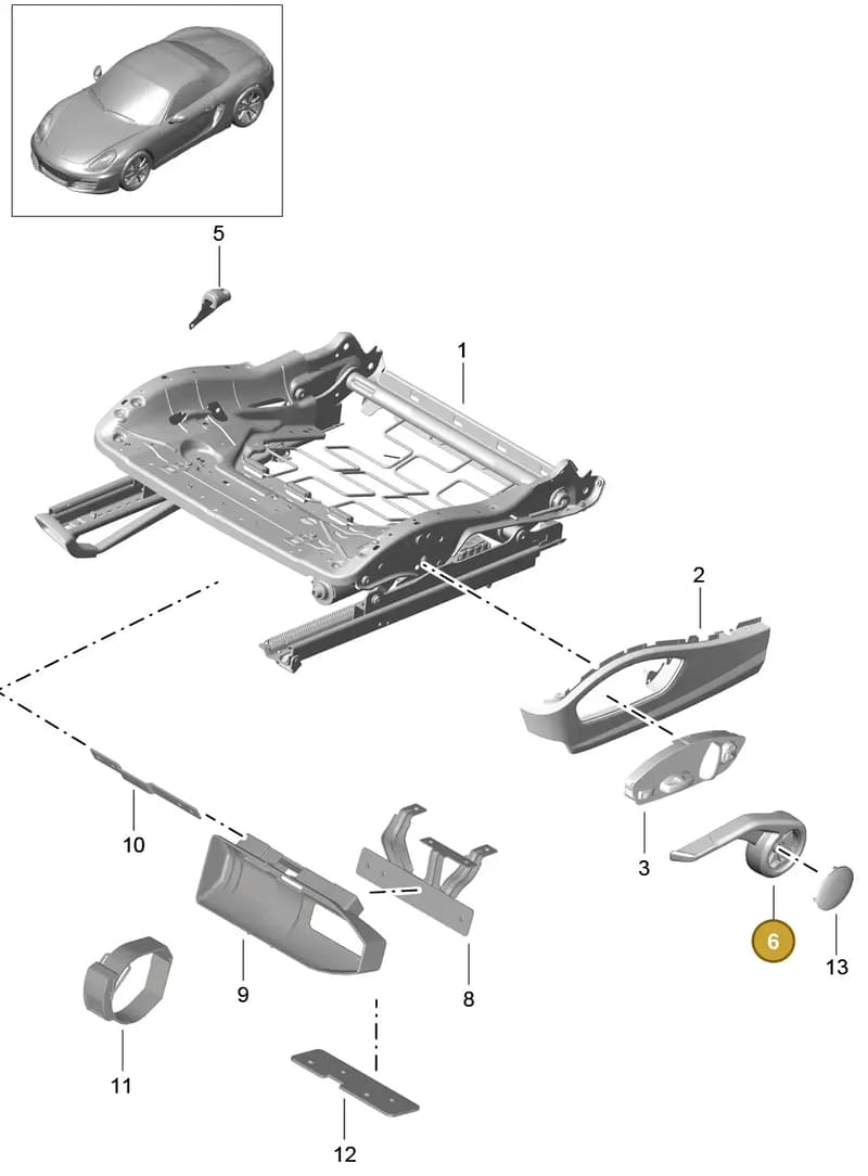 981521627001E0 — Porsche Boxster (2012-2016) diagram p39817008, position 6