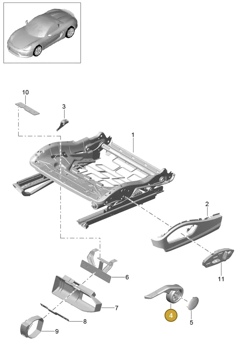 981521627001E0 — Porsche Boxster Spyder (2015-2016) diagram p46817023, position 4