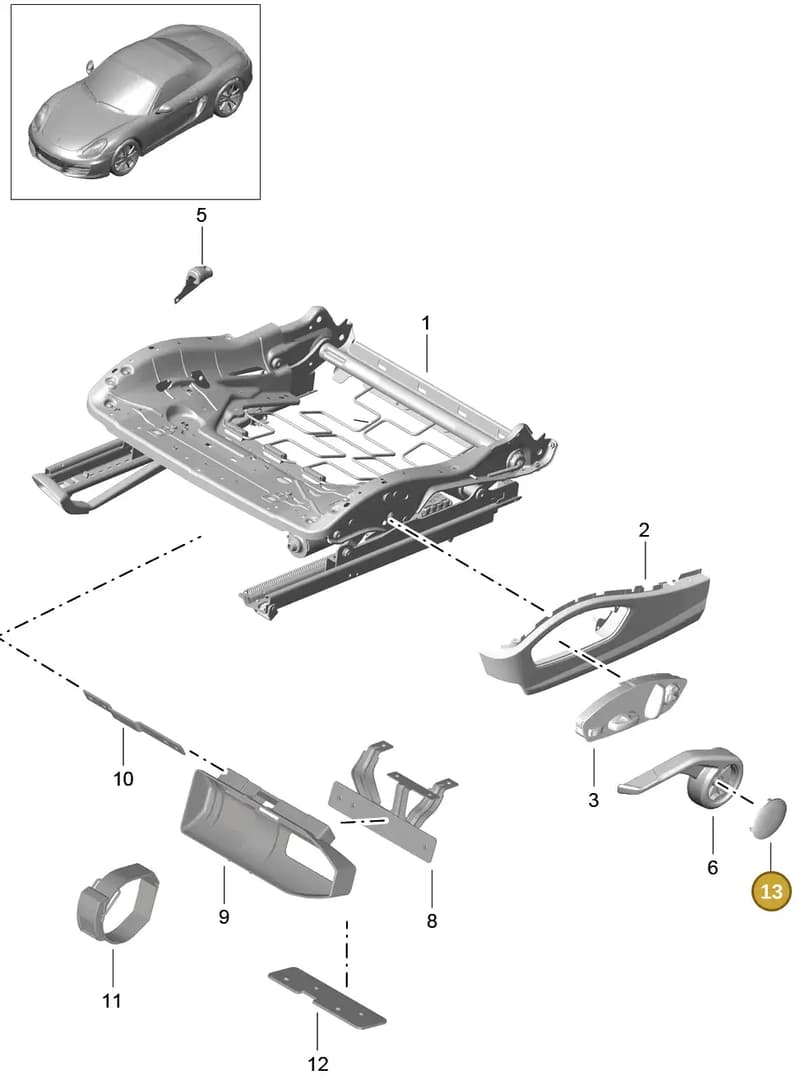 981521629001E0 — Porsche Boxster (2012-2016) diagram p39817008, position 13