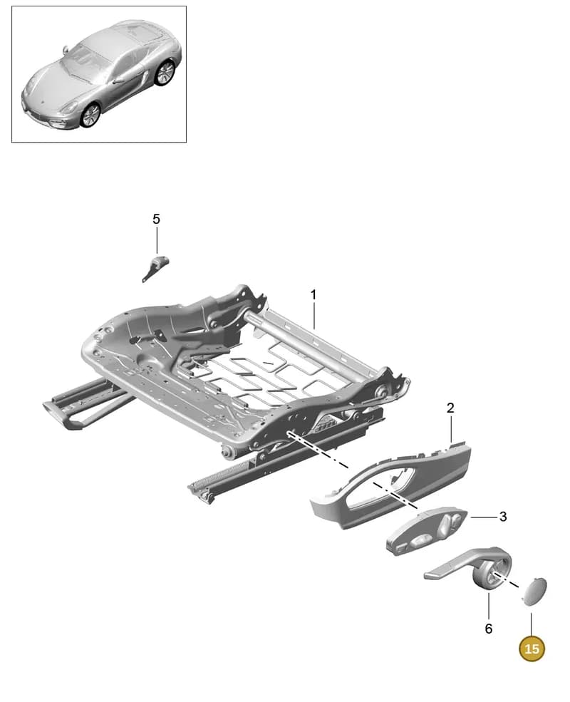 981521629001E0 — Porsche Cayman (2013-2016) diagram p40817008, position 15