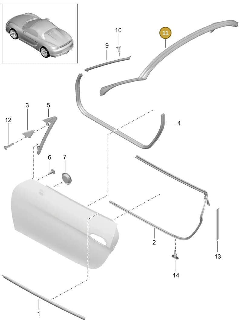 98153707704 — Porsche Boxster Spyder (2015-2016) diagram p46804010, position 11