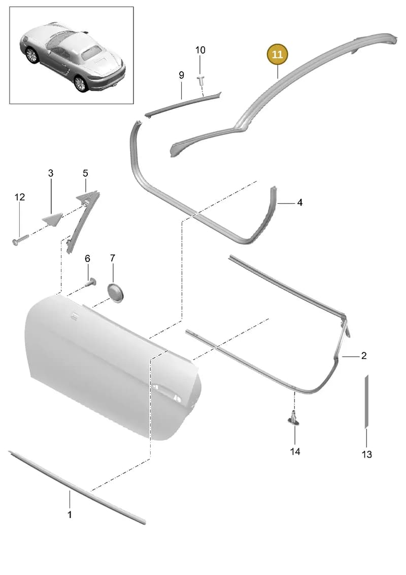 98153707704 — Porsche Boxster (2016-2019) diagram p48804010, position 11