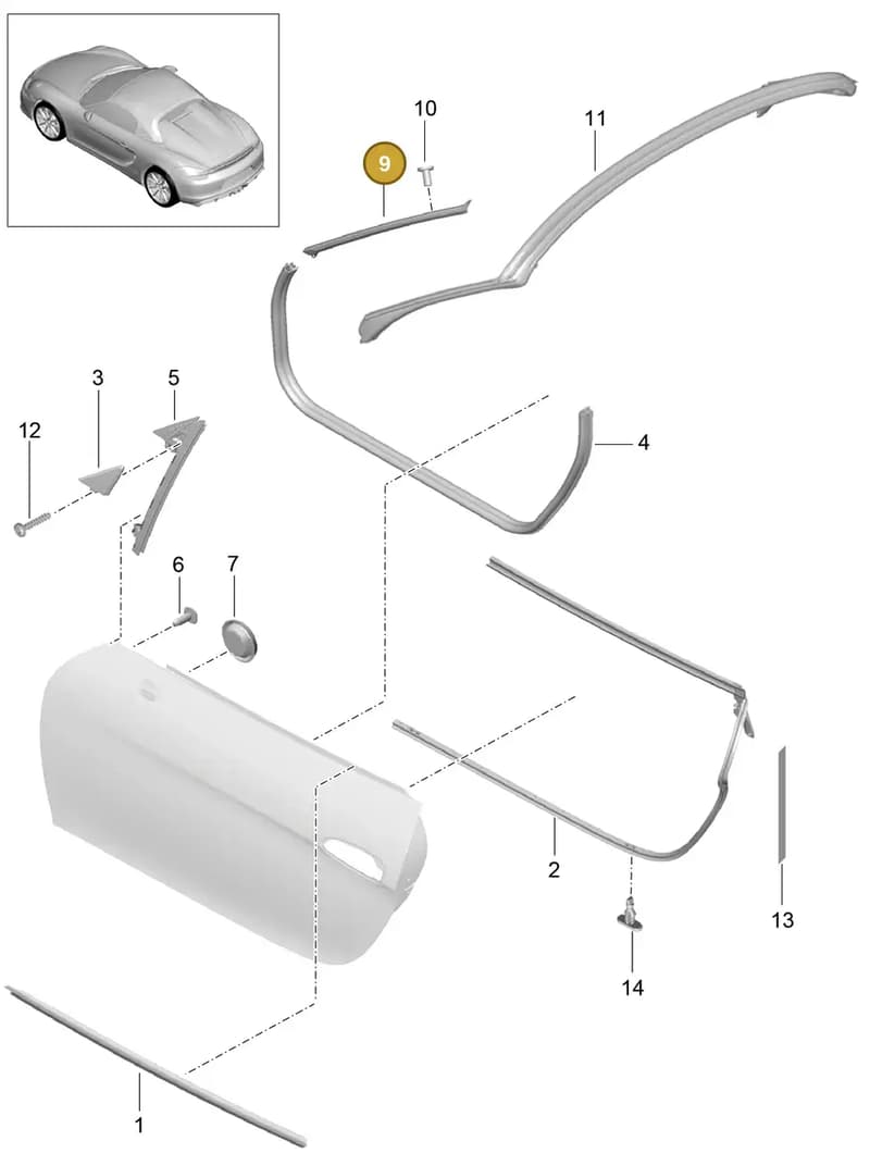 98153748205 — Porsche Boxster Spyder (2015-2016) diagram p46804010, position 9