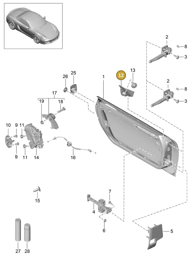981537831001E0 — Porsche Boxster (2012-2016) diagram p39804000, position 12