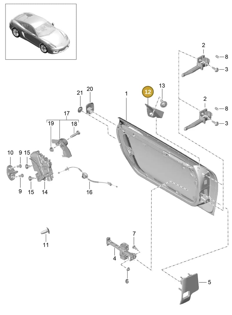981537831001E0 — Porsche Cayman (2013-2016) diagram p40804000, position 12