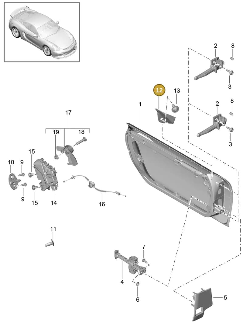 981537832001E0 — Porsche Cayman GT4 (2015-2016) diagram p45804000, position 12