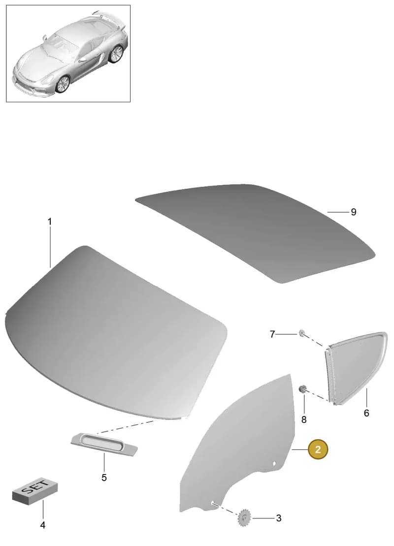 98154251101 — Porsche Cayman GT4 (2015-2016) diagram p45805000, position 2
