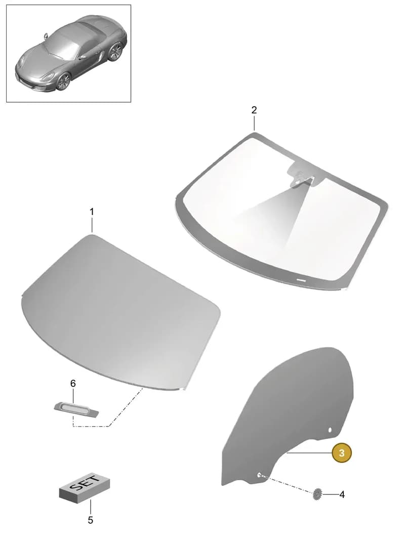 98154251102 — Porsche Boxster (2012-2016) diagram p39805000, position 3