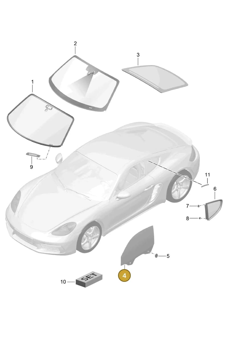 98154251201 — Porsche Cayman (2016-2019) diagram p50805000, position 4