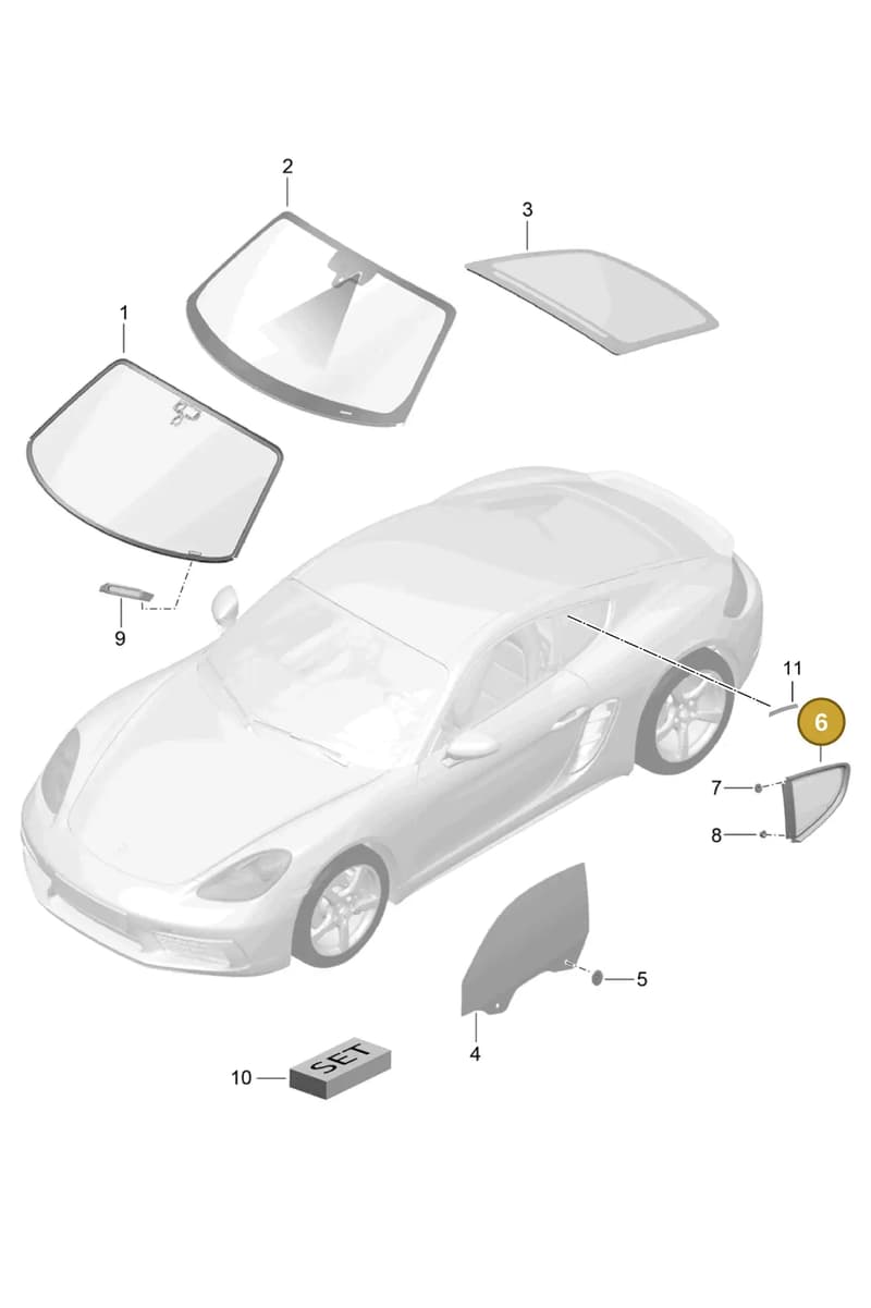 98154311113V09 — Porsche Cayman (2016-2019) diagram p50805000, position 6
