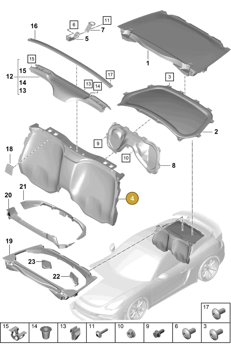 98155103581A75 — Porsche Cayman (2019-2022) diagram p55807250, position 4