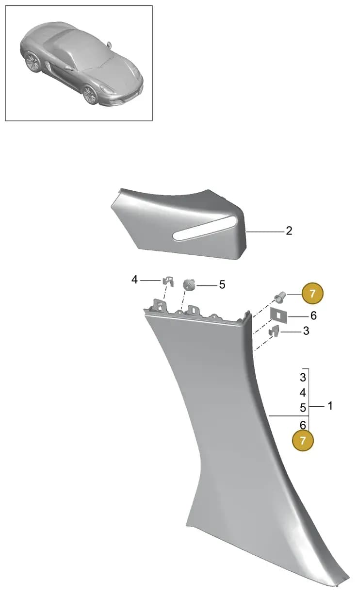981551037021E0 — Porsche Boxster (2012-2016) diagram p39807020, position 7