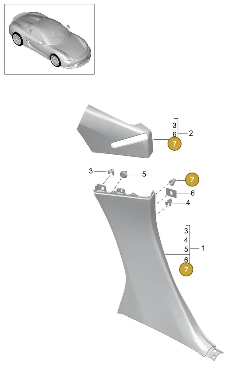 981551037021E0 — Porsche Boxster Spyder (2015-2016) diagram p46807020, position 7
