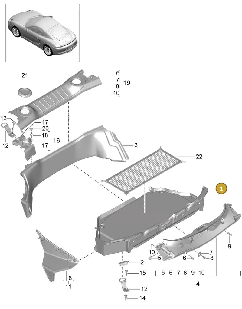 98155105306C75 — Porsche Cayman (2013-2016) diagram p40807005, position 1