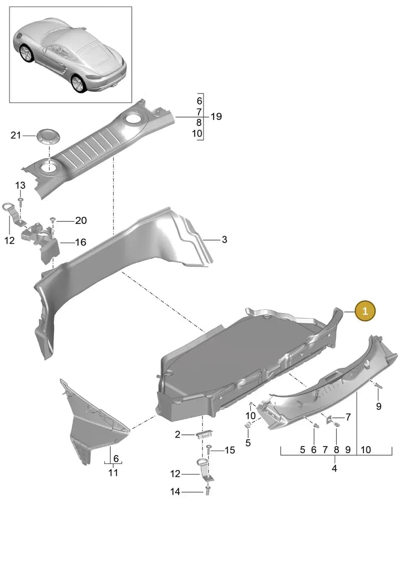 98155105307OG6 — Porsche Cayman (2016-2019) diagram p50807000, position 1
