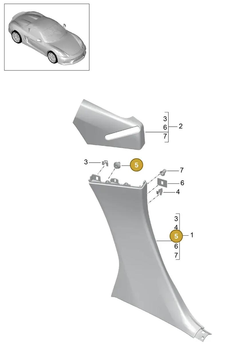 98155108803 — Porsche Boxster Spyder (2015-2016) diagram p46807020, position 5