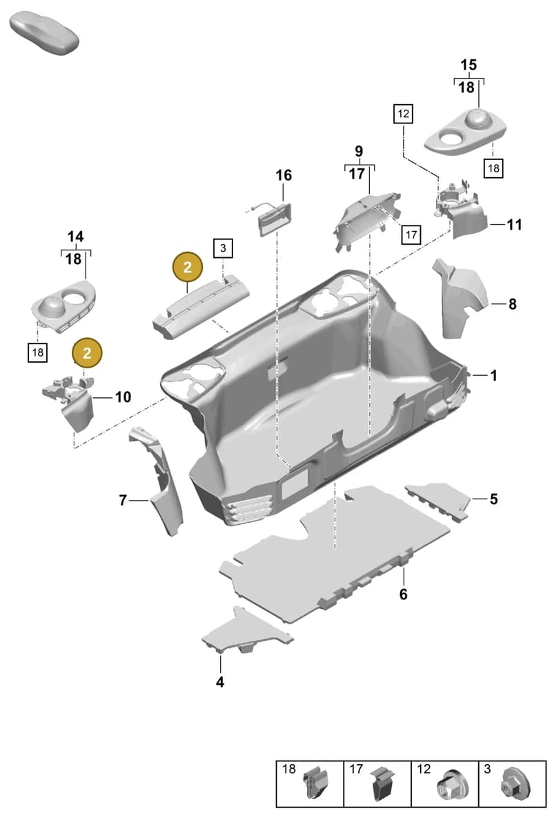 98155114700 — Porsche Boxster Spyder (2019-2020) diagram p54807050, position 2