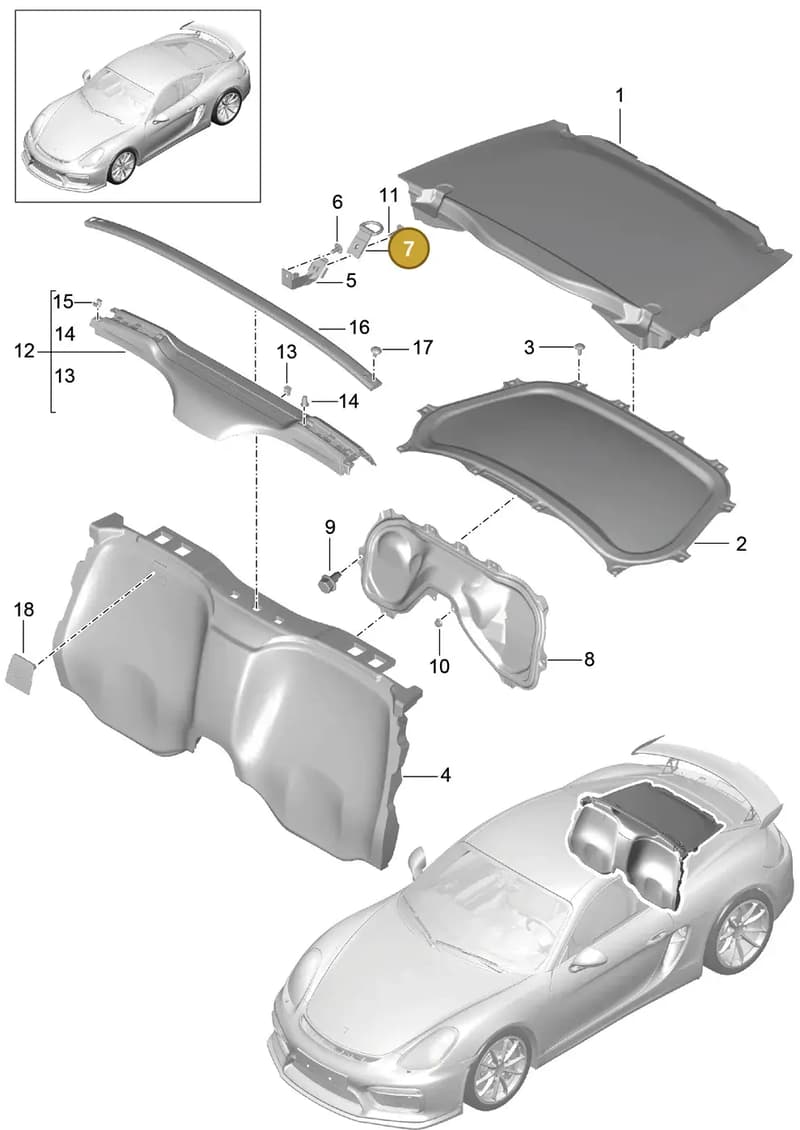 98155124500 — Porsche Cayman GT4 (2015-2016) diagram p45807025, position 7
