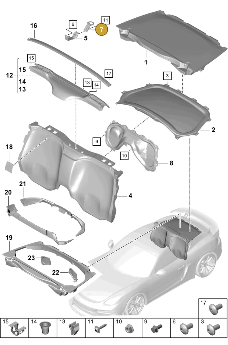 98155124500 — Porsche Cayman (2019-2022) diagram p55807250, position 7