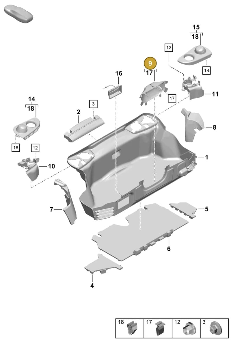 981551251021E0 — Porsche Boxster Spyder (2019-) diagram p54807050, position 9