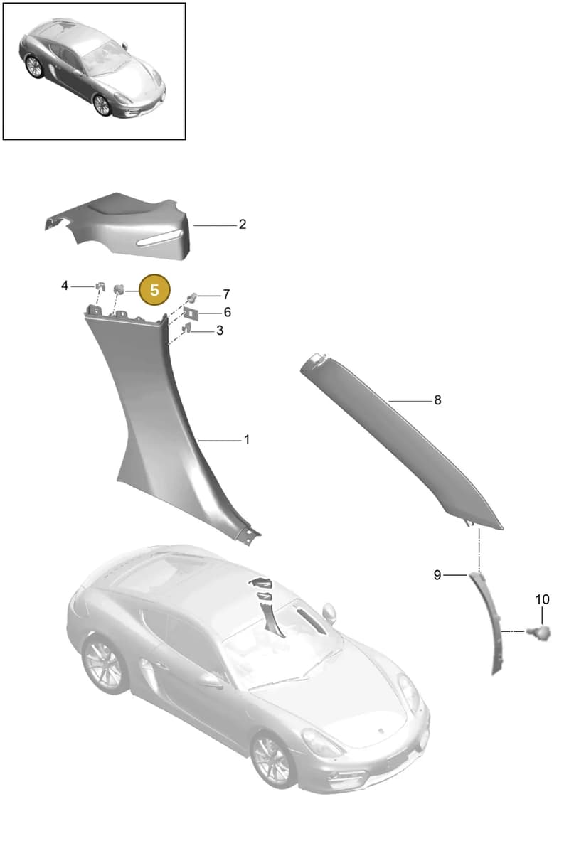 98155126500 — Porsche Cayman (2013-2016) diagram p40807020, position 5