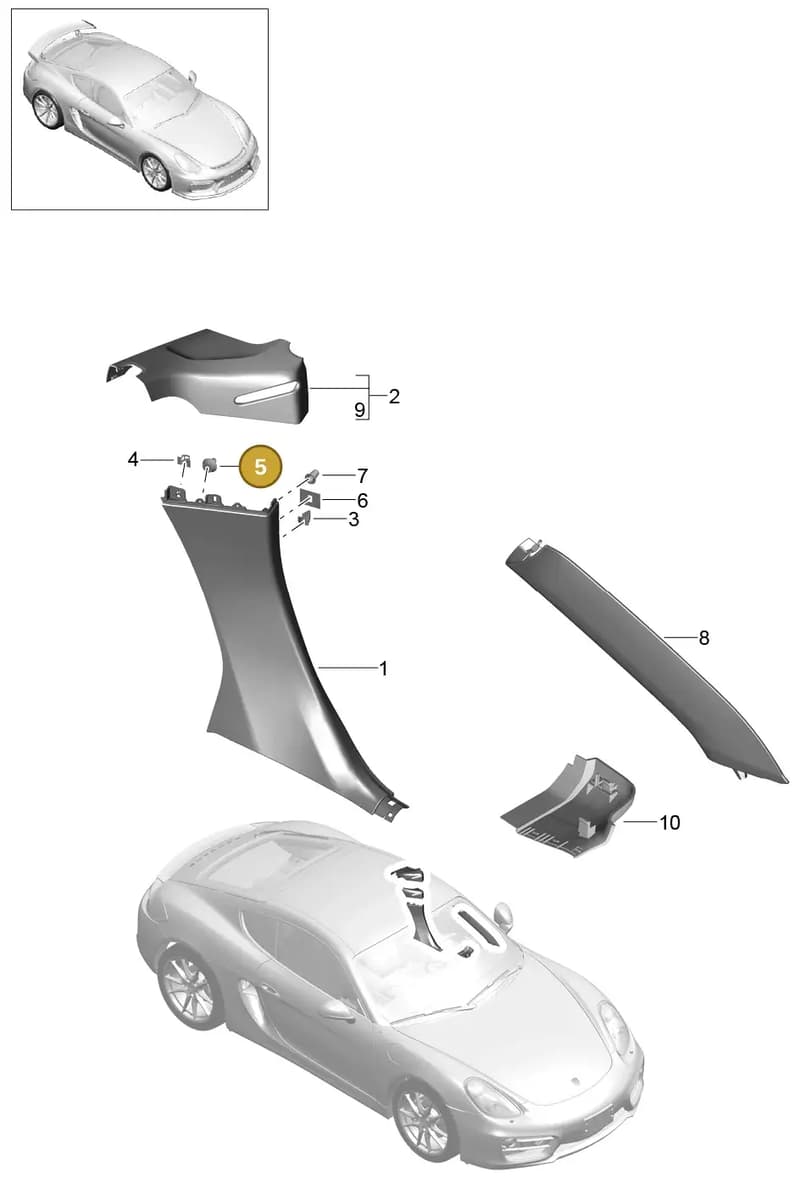 98155126500 — Porsche Cayman GT4 (2015-2016) diagram p45807020, position 5
