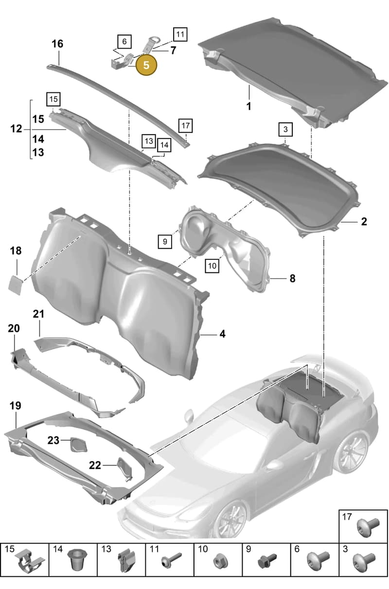 98155126500 — Porsche Cayman (2019-2022) diagram p55807250, position 5
