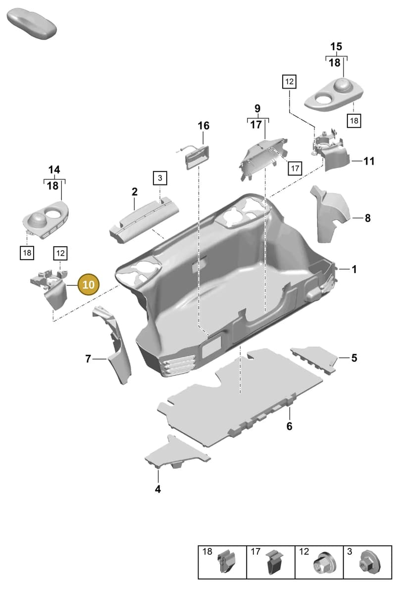 98155137702 — Porsche Boxster Spyder (2019-2020) diagram p54807050, position 10
