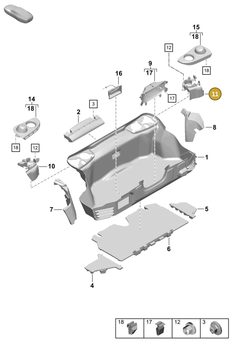 98155137802 — Porsche Boxster Spyder (2019-2020) diagram p54807050, position 11