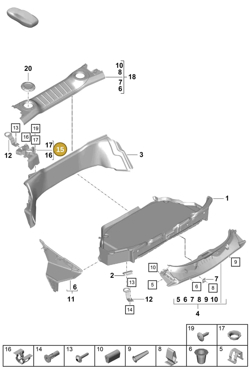 98155137803 — Porsche Cayman (2019-2022) diagram p55807050, position 15