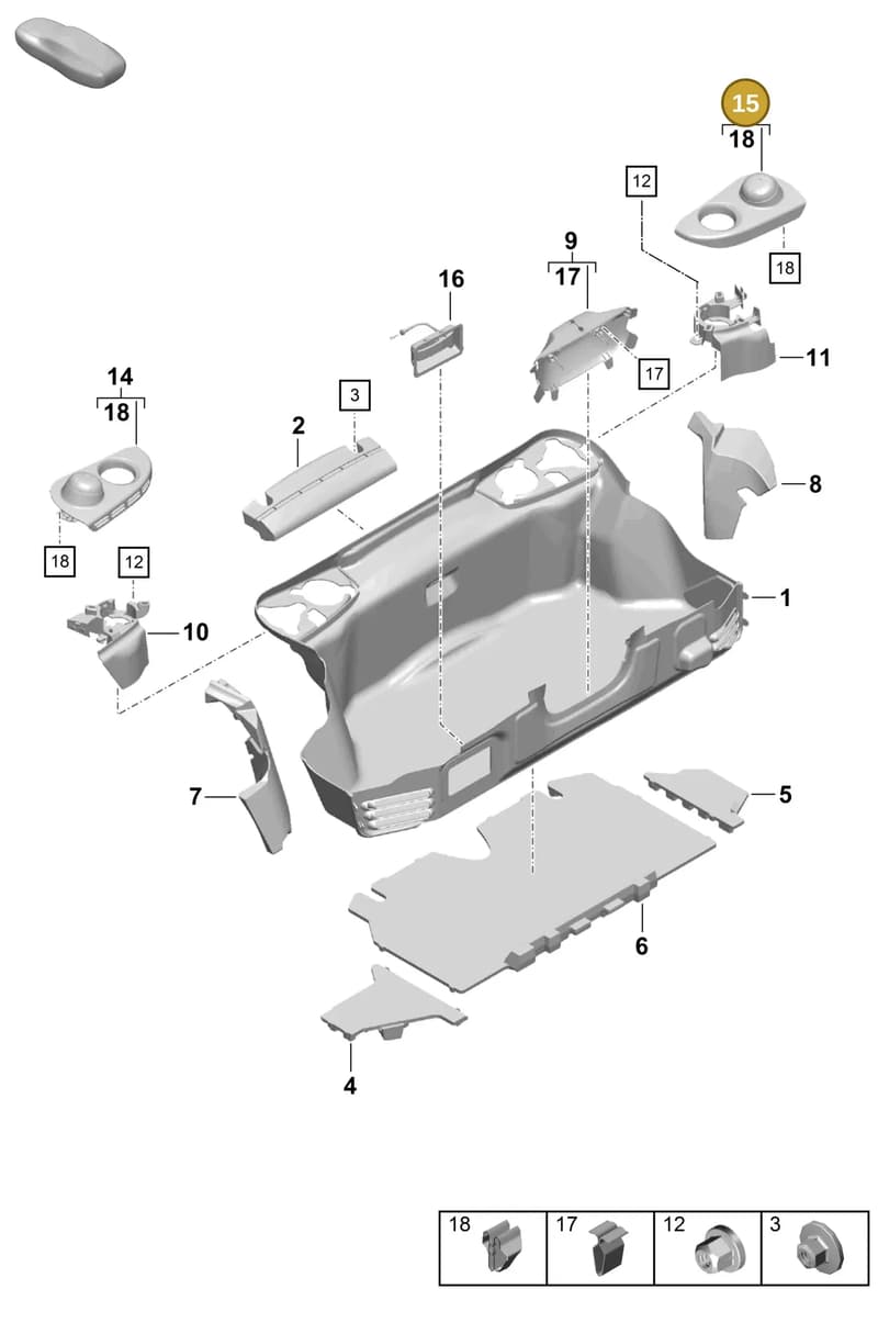 981551382011E0 — Porsche Boxster Spyder (2019-) diagram p54807050, position 15