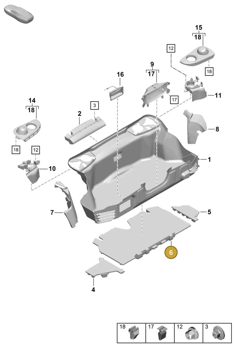 98155176402 — Porsche Boxster Spyder (2019-2020) diagram p54807050, position 6