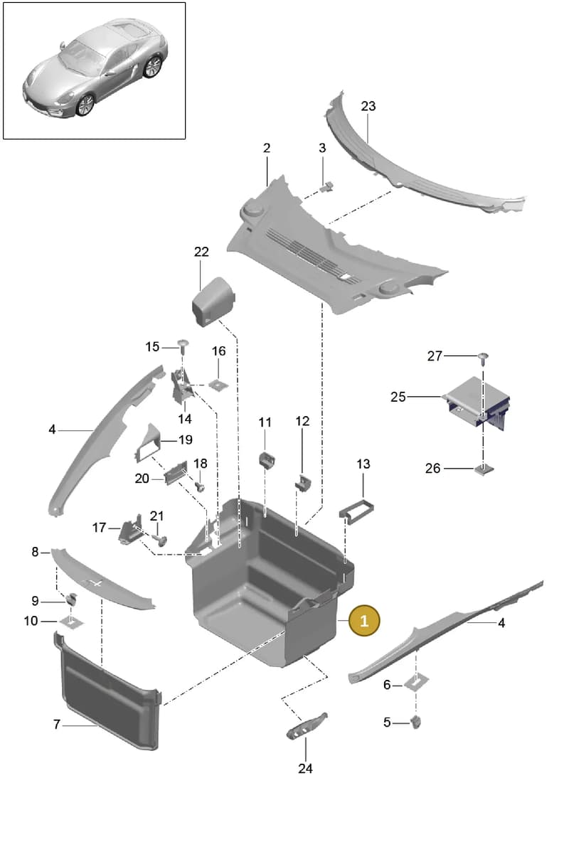 981555091132W0 — Porsche Cayman (2013-2016) diagram p40807000, position 1